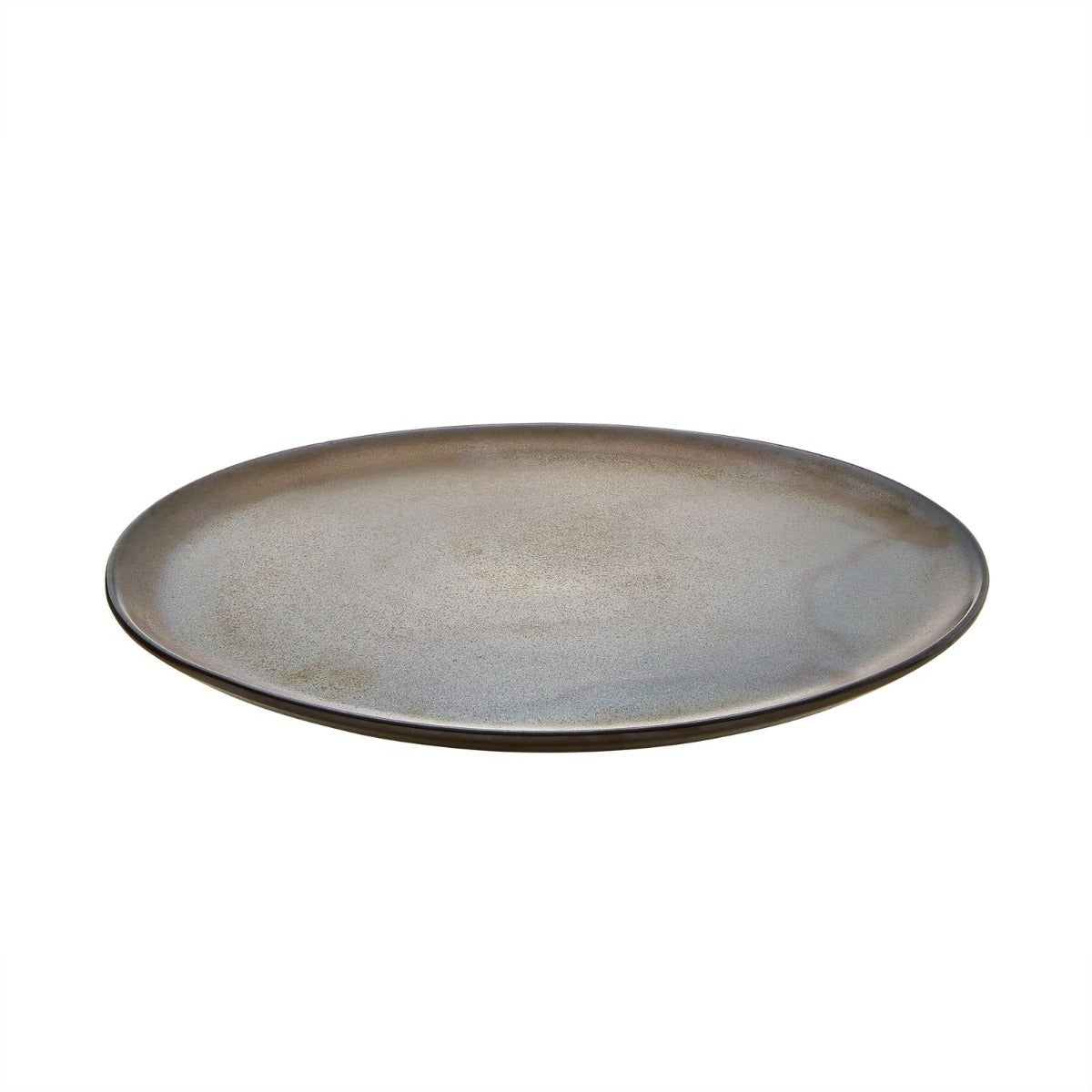 Raw middagstallerken, brun metallic - 28 cm. - Bahne